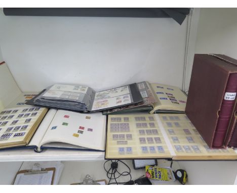 A collection of Stamps in eight albums and many loose including First Day covers, Penny Reds, two Penny Blues, stamps from Vi