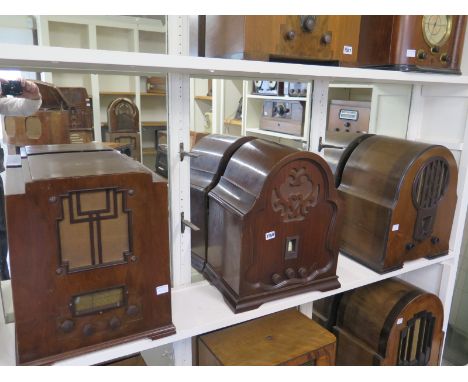 Three 1930's walnut Valve Radios - Marconi 272, Zetavox A and Philips 634A - Height 50cm 
Condition report: This item is sold