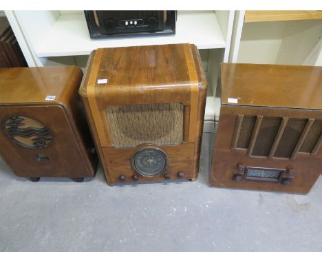 Three walnut cased Valve Radios Philips 790A Ferguson 503AC and a Pye 
Condition report: This item is sold as an item of hist