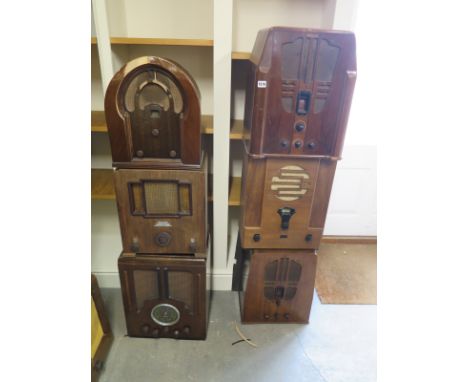 Six walnut cased Valve Radios - three Philco's, Pegasus, Cossor and another 
Condition report: This item is sold as an item o