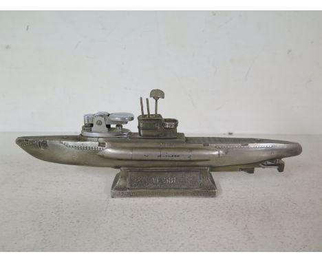 A vintage U Boat Submarine Gas lighter - Length 22cm 
Condition report: Not working 