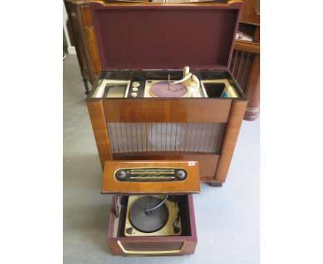 An unusual McMichael walnut Valve Radio Gram and a Collaro Cabinet Radio Gram - Height 84cm x 87cm 
Condition report: This it