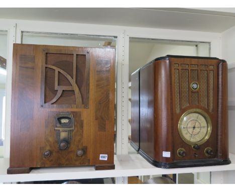 Two walnut cased Valve Radios - Ultra 6583 and Pilot - Height 52cm 
Condition report: This item is sold as an item of histori