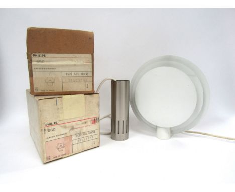 A collection of mid 20th century light fittings including a Planeta wall lamp by Chris Hiemstra for Lumiance, c 1980's, a chr