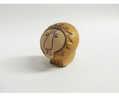 Lisa Larson for Gustavsberg - A small ceramic figure of a Lion, painted marks to base. 5.5cm high 