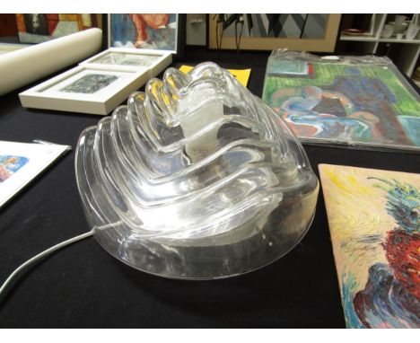 A "Wave" wall/table/ceiling light attributed to Peill &amp; Putzler, Germany.  Not marked. Approx 36cm diameter 