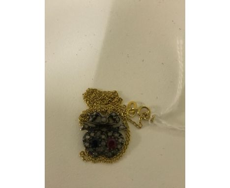 A 19th century Russian sapphire and ruby pendant