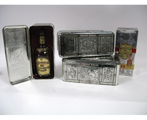 Whisky - Chivas Regal Blended Scotch Whisky Aged 12 Years, 75cl, 3 in presentation tins and one boxed.  (4)