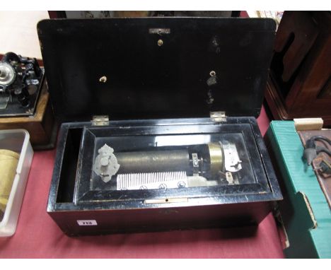 A XIX Century Swiss Musical Box by Mermod Fr&eacute;res, the key wind cylinder movement (51/2in) (14cms), no. 79053, playing 