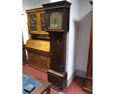 A Late XVIII Century Oak Eight-Day Longcase Clock, by John Armour, Kilmares, with Roman numerals to brass dial, cast brass sp