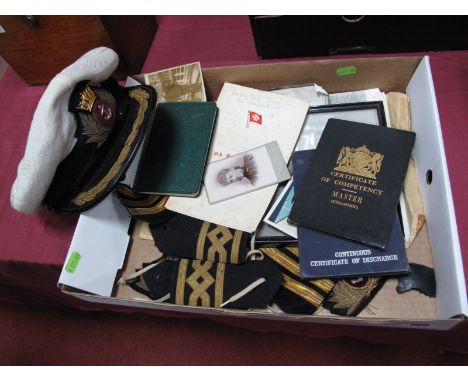 A Quantity of Personal Records, Photographs, Cap and Items Relating to Captain Donald Murray of the Merchant Navy, also inclu