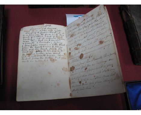 An Early XIX Century Manuscript Recipe Book, the frontispiece titled, "Mrs. Baker's Receipts in the Culinary Department Copy'