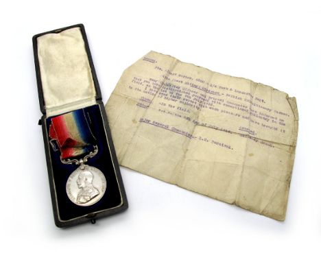 A WWI Military Medal, to 2500 Pte Albert Morton, 1/4 Yorks & Lancs, 49th West Riding Division, Hallamshire Battalion, in orig