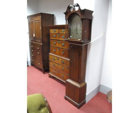 A Late XVIII Century Oak Eight-Day Longcase Clock, by Archibald Buchan, Bridgend, Perth, with Roman numerals to silvered dial