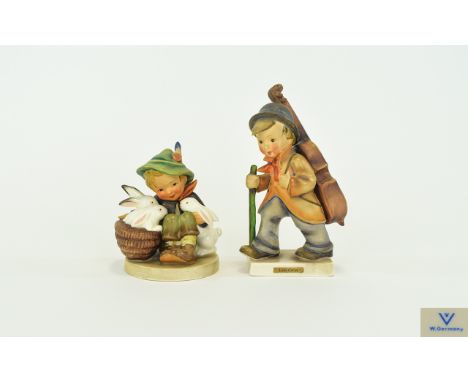 Hummel Figures ( 2 ) Comprises 1/ Little Cellist. 6.5 Inches High. 2/ Playmates. 4.5 Inches High. Both Figures are In Mint Co