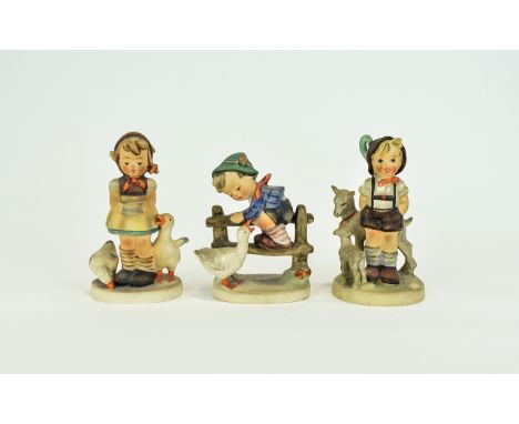 Hummel Figures All In Excellent Condition ( 3 ) Three In Total. Comprises 1/ Be Patient. 4.75 Inches High. 2/ Barnyard Hero. 