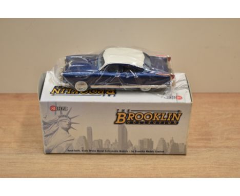 A Brooklin Models The Brooklin Collection 1:43 scale die-cast, BRK 29C 1954 Kaiser Manhatten, Arctic White/Comet Blue Met, in