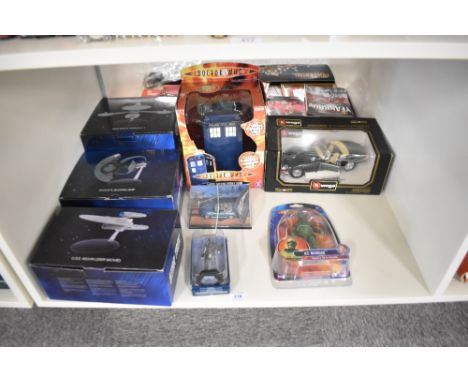 Three Eaglemoss Ltd Star Trek Vehicles, Deep Space Station K-7, Spock's Jellyfish Ship and USS Kelvin (2009 Movie), all boxed