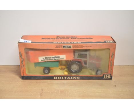 A 1979 Britains 1:32 scale metal and plastic model set, 9598 Massey Ferguson &amp; Trailer, in original window display box