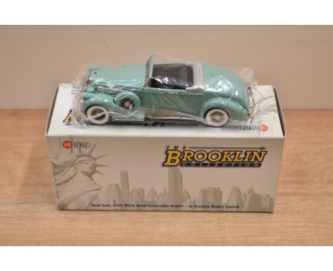 A Brooklin Models The Brooklin Collection 1:43 scale die-cast, BRK 126 1936 Pierce-Arrow Convertible, Greentone, Licensed by 