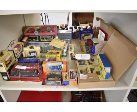A shelf of modern Die-casts including Lledo Days Gone, Cararama, Vanguards, Johny Lighning, reproduction Matchbox etc, all bo