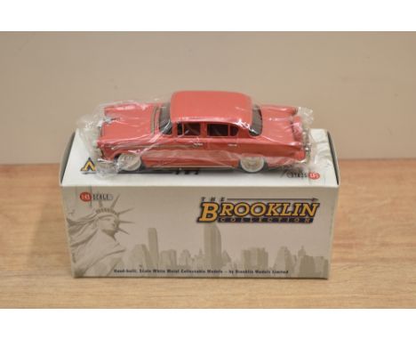 A Brooklin Models The Brooklin Collection 1:43 scale die-cast, BRK 135 1955 Hudson Hornet 4-Door Sedan, Coral Red, in origina
