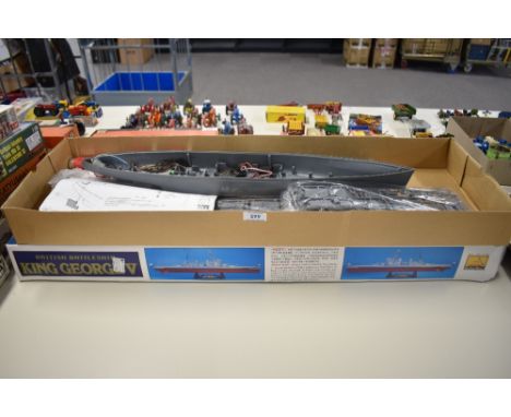 A Mini Hobby Models 1:350 scale plastic kit, British Battleship King George V, appears unmade and in original box