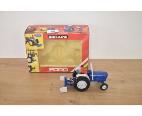 A 1984 Britains 1:32 scale die-cast and plastic model, 9516 Ford Tractor and Scrapper
