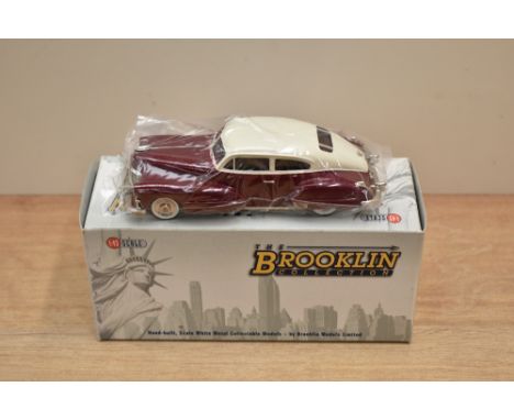 A Brooklin Models The Brooklin Collection 1:43 scale die-cast, BRK 105 1947 Cadillac, Lotus Cream/Madeira Maroon, Licensed by