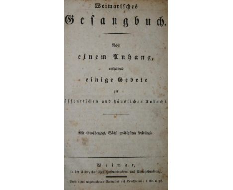 Brauner Ledereinband: (um 1800) mit reicher Goldpräg., 2 Portrait-Medaillons auf den Deckeln u. punz. Goldschn. (Berieb. u. b