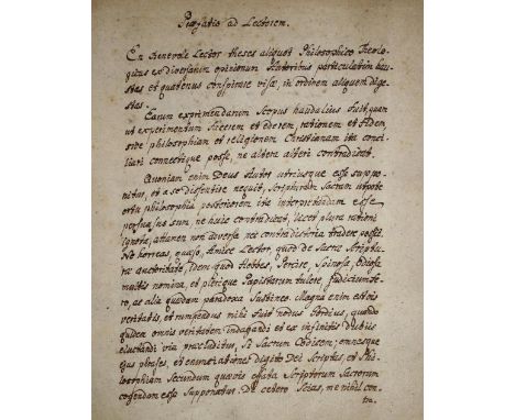 (Stosch,F.W.).: Concordia rationis et fidei sive harmonia philosophiae moralis et religionis christiana. Abschrift der EA "Am