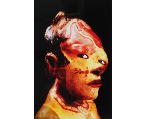Orlan (eig. Mireille Suzanne Francette Porte,: 1947 Saint-Étienne). Refiguration - Selfhybridation no 4. Farbphotographie Cib