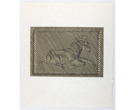 Vasarely, Victor von: (1908 Pecs - Paris 1997). Zebre. Lithographie. Blgr. 46 x 40 cm. Signiert. - Nr. 19 v. 30 Ex.  Aus der 