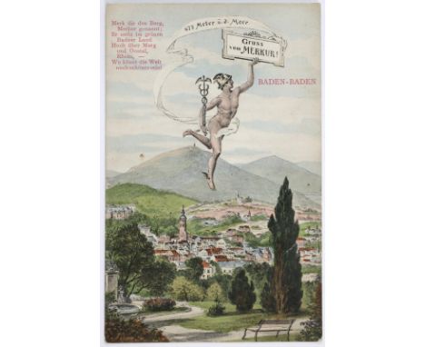 Postkartensammlung,: fast nur 20. Jhdt. Über 400 Karten, Schwerpunkt Baden-Baden mit ca. 100 Karten. - Überwiegend lose in kl