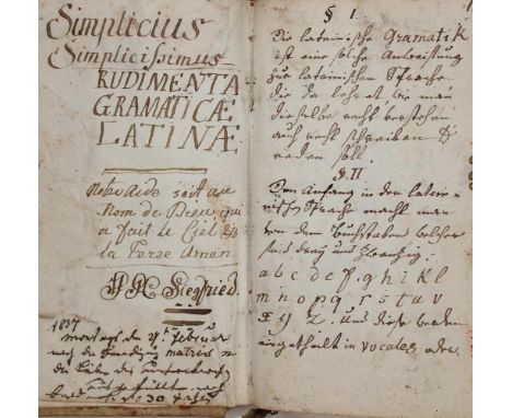 Simplicissimus.: Simplicius Simplicissimus, erstes Buch. Abschrift der Ausg. Nbg., Felsecker 1669. Deutsche Handschrift auf P