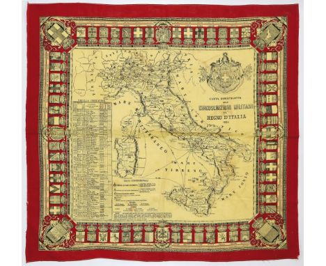 Carte de Italie.: Gest. von Maire 1820. 81 x 96 cm. auf Leinen gedruckt. - Mit 6 Nebenkarten. Gefaltet. - Dabei: Carta... mil