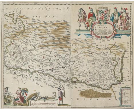 Homann, J.B.: 4 wohl altkolor. Kupferstichkarten bei J.B.Homann, Nbg. um 1720. Je Qu.Gr.Fol. Jwls. unter Passep. u. Glas gera