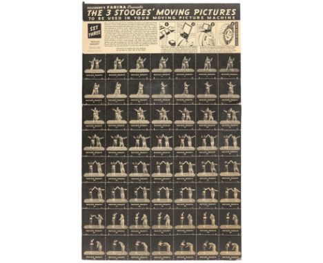 Pillsbury's Farina Moving Picture Machine.: S/w perforierter, gefalt. Offsetbogen in 2 Teilen u. 1 beids. bedruckter u. perfo