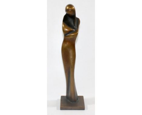 Pforzheim, Balzer.: Madonna, Bronze, Vollguß. Fa. Balzer Pforzheim, am Sockel gestempelt. Boden mit Glückwünschen der FA. Bal