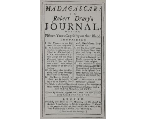 Drury,R.: Madagascar; or, Robert Drury's journal, during fifteen years' captivity on that island. And a further description o