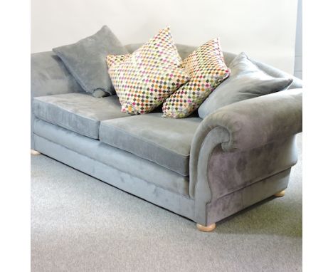 A Jayrest grey upholstered sofa, with cushions, 231cm