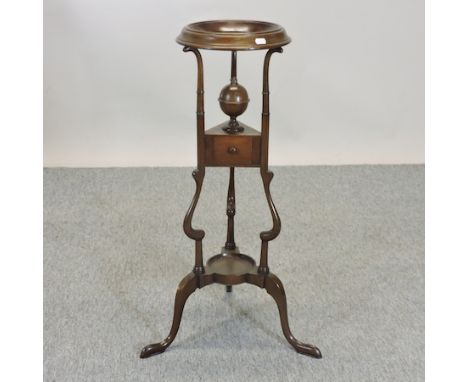 A George III style tripod wig stand, 84cm high