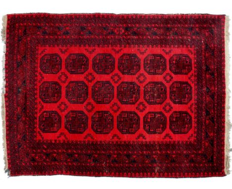 A BOKHARA PATTERN CARPET, 209 X 227CM