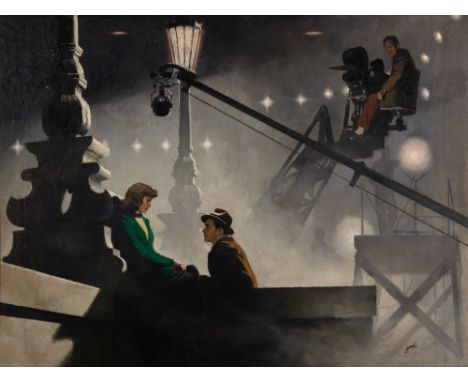 GLENN GROHEAmerican, 1912-1956On Set Signed Grohe (lr)Oil on canvas laid to panel27 x 36 inches (68.6 x 91.4 cm)(Framed 30 3/
