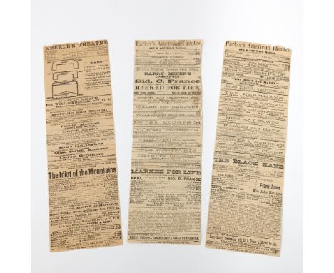 [THEATRE BROADSIDES - VAUDEVILLE]A group of three nineteenth-century handbills for New York City vaudeville theatres, compris