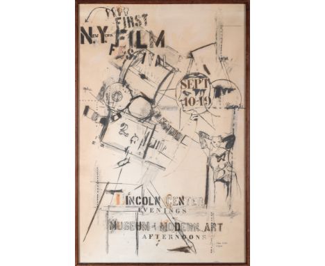 [POSTER - FILM FESTIVAL]LARRY RIVERS. First New York Film Festival. [New York]: Universal Art Editions, 1963. Dated 9/10/63, 