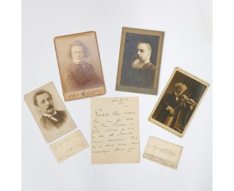 [MUSIC AUTOGRAPHS]A group of signed photos, autographs, a letter, and a postcard comprises ANTON RUBINSTEIN. Signed cabinet p