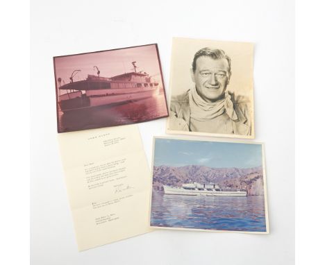 JOHN WAYNEArchive of materials relating to John Wayne and his yacht the Wild Goose. Los Angeles: mostly 1960s. Two plastic bi