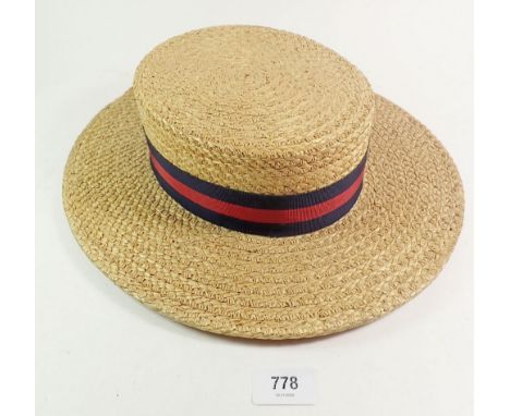 A vintage Ridgmont straw boater hat 