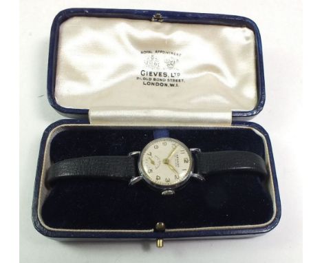 A cased ladies Hermes watch (purported to be in working order) originally retailed by Gieves Ltd, 21 Old Bond St, London, WI